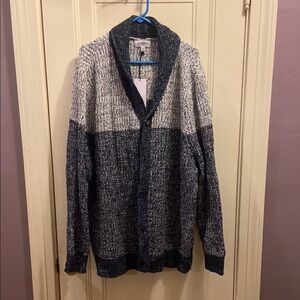 Goodfellow & Co Blue and White Textured Knit Cardigan